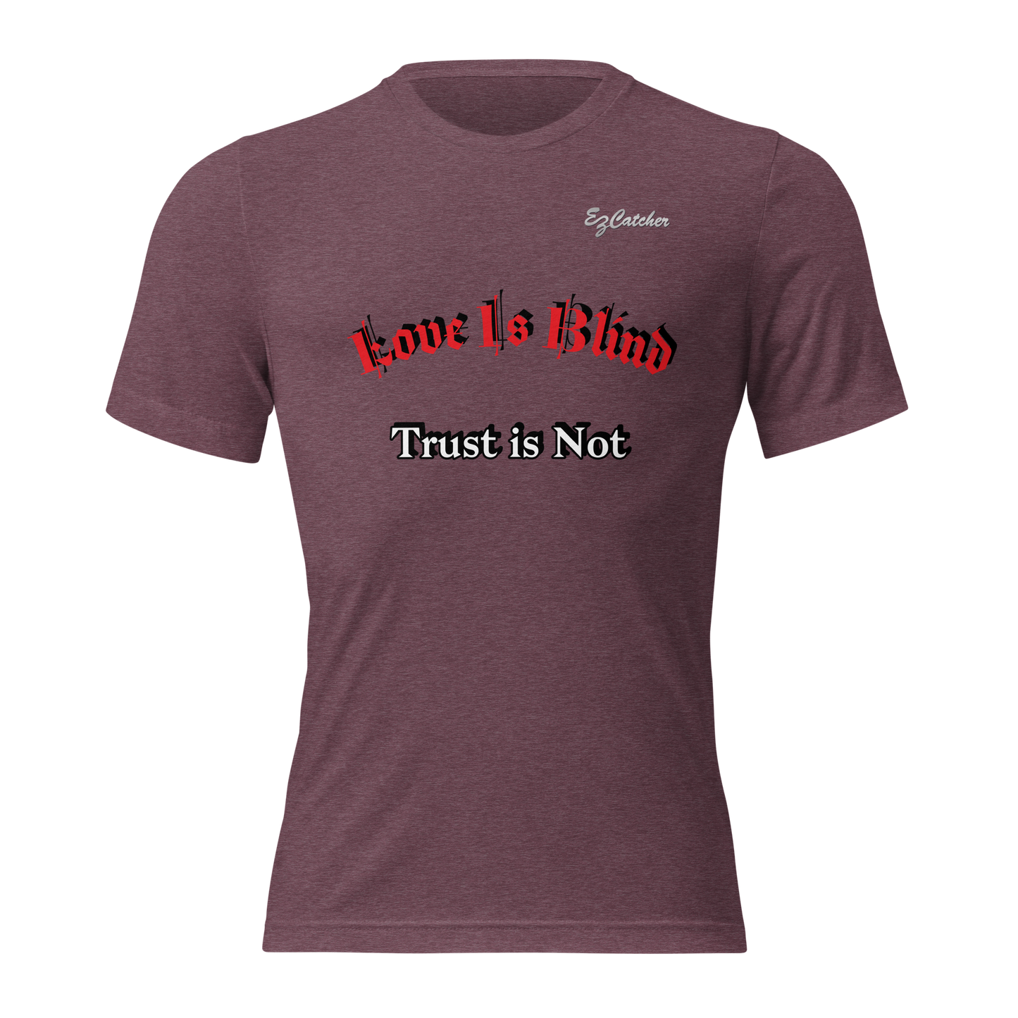 The image is a unisex tri-blend t-shirt in maroon. The shirt has a straightforward and timeless design, featuring short sleeves and a crew neckline. The fabric looks soft and lightweight, ensuring a comfortable and relaxed fit. The maroon color is rich and deep, making it a versatile choice for both men and women. This t-shirt can easily be paired with various outfits for a casual yet stylish look.