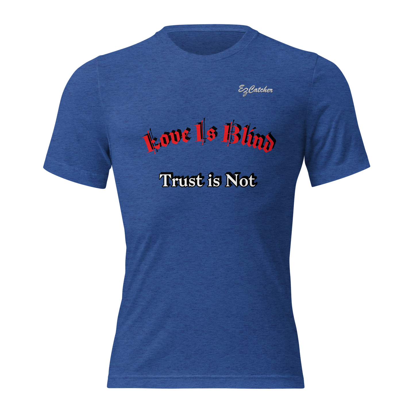 The image is a unisex tri-blend t-shirt in true royal blue. The shirt features a classic design with short sleeves and a crew neckline. The fabric appears soft, lightweight, and breathable, providing a comfortable and easy fit. The vibrant true royal blue color is bright and eye-catching, making it suitable for both men and women. This versatile t-shirt can be worn for various casual occasions, adding a pop of color to any outfit.